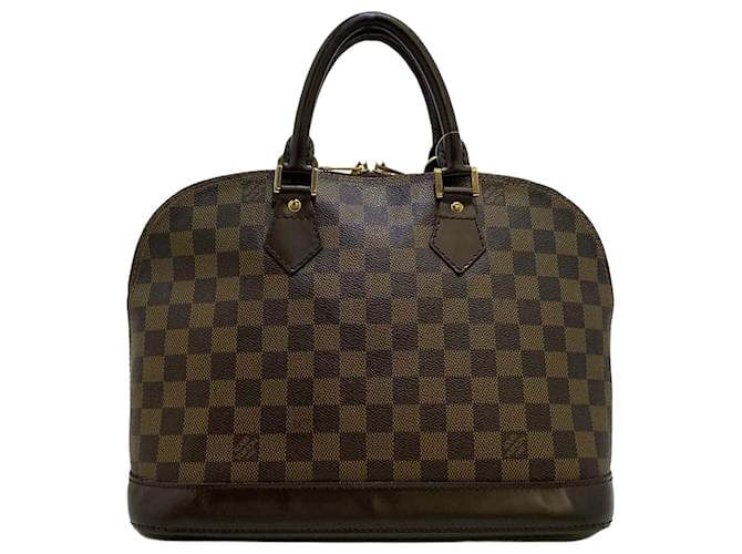 Bolsa Louis Vuitton Damier Ebene Alma PM marrom Couro  ref.1443276