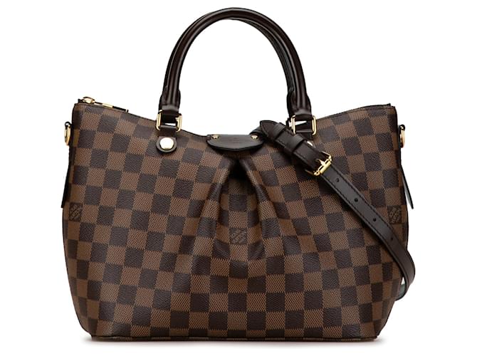 Bolso Siena PM Damier Ebene Louis Vuitton marrón Castaño Cuero  ref.1443277