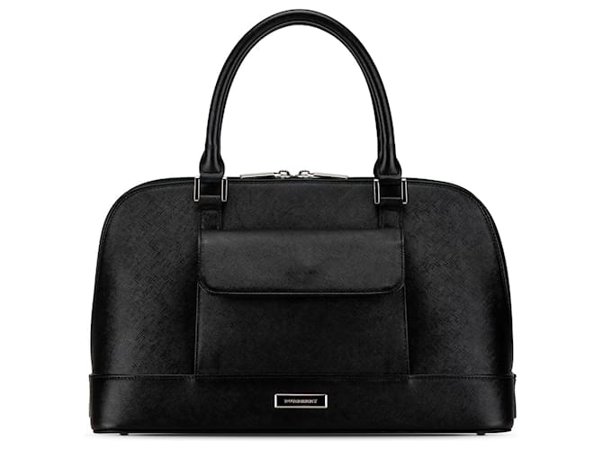 Black Burberry Calf Leather Handbag  ref.1443279