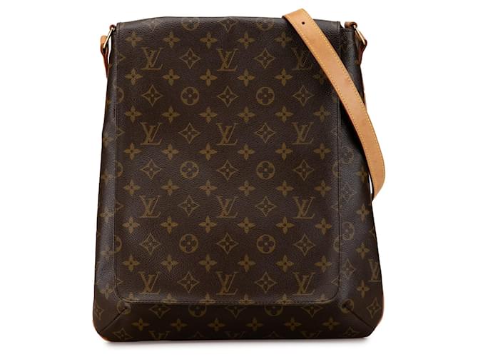 Bolso cruzado Musette Salsa GM Monograma Louis Vuitton marrón Castaño Cuero  ref.1443295