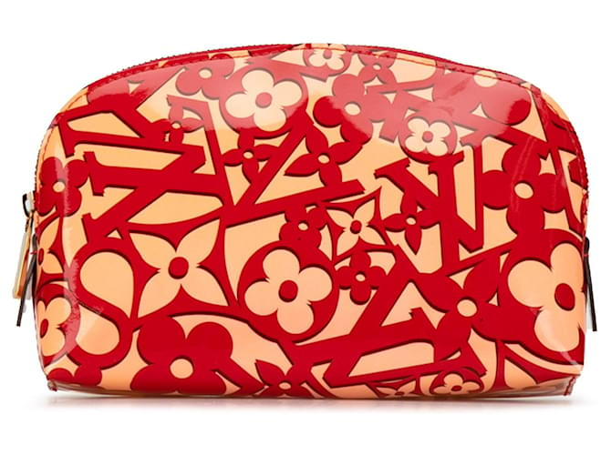 Red Louis Vuitton Monogram Vernis Sweet Cosmetic Pouch Leather  ref.1443309