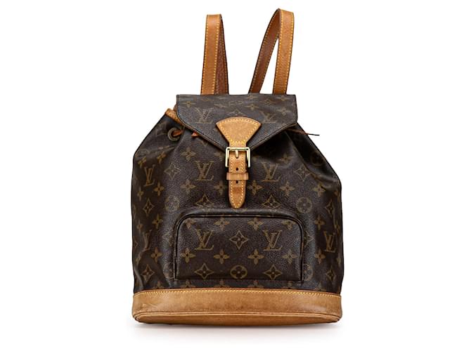 Brown Louis Vuitton Monogram Montsouris MM Backpack Leather  ref.1443346