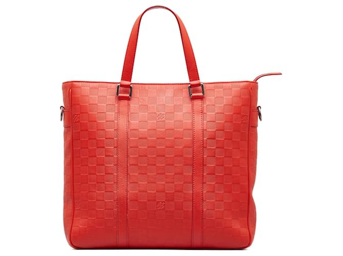 Sac à main Tadao PM Damier Infini rouge Louis Vuitton Cuir  ref.1443370