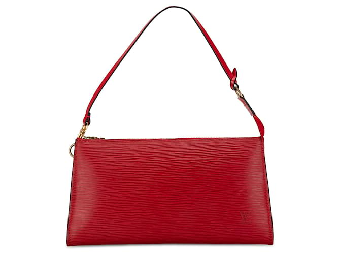 Sac à épaule Pochette Accessoires Epi rouge Louis Vuitton Cuir  ref.1443487