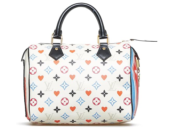 Bolsa Speedy Bandoulière 25 Monogram Game On Louis Vuitton branca Branco Couro  ref.1443498