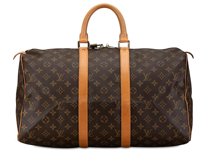 Sac de voyage Keepall 45 Monogram Louis Vuitton marron Cuir  ref.1443503