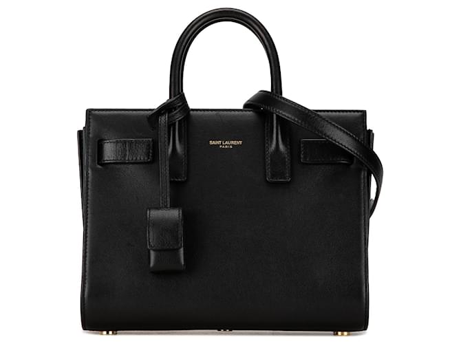 Black Saint Laurent Nano Leather Sac De Jour Satchel  ref.1443510