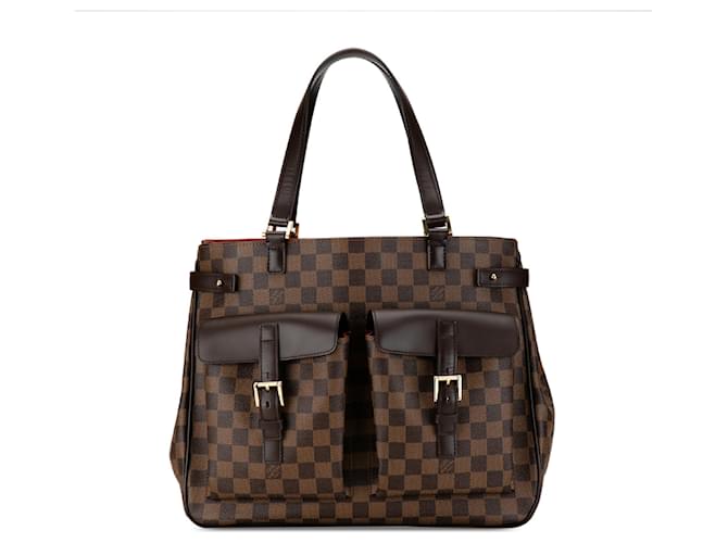 Bolsa Tote Uzes Damier Ebene Louis Vuitton marrom Couro  ref.1443534