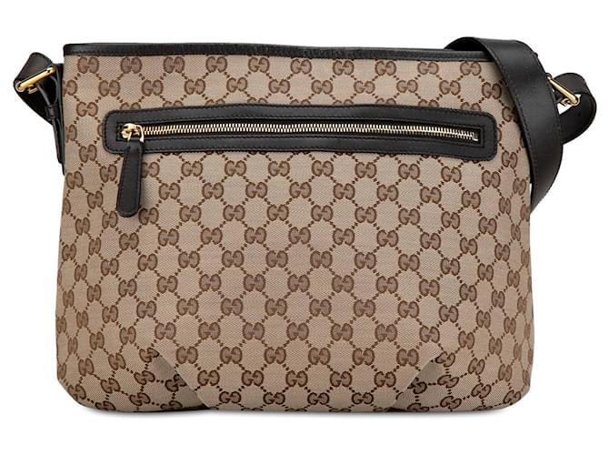 Brown Gucci GG Canvas Crossbody Leather  ref.1443627