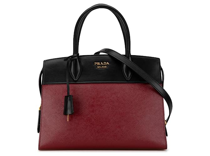 Rote Prada Saffiano Lux Esplanade Tote Tasche Leder  ref.1443651