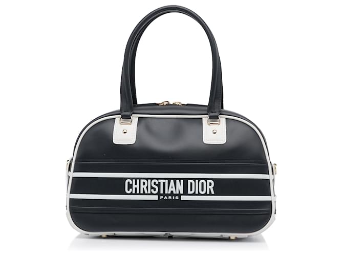 Black Dior Medium Dior Vibe Bowling Bag Satchel Leather  ref.1443672