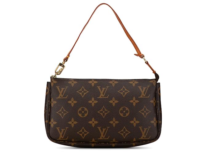 Brown Louis Vuitton Monogram Pochette Accessoires Shoulder Bag Leather  ref.1443686