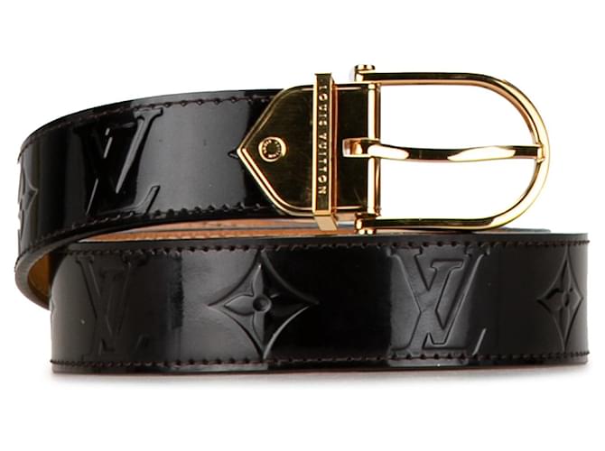 Black Louis Vuitton Monogram Vernis Belt Leather  ref.1443709