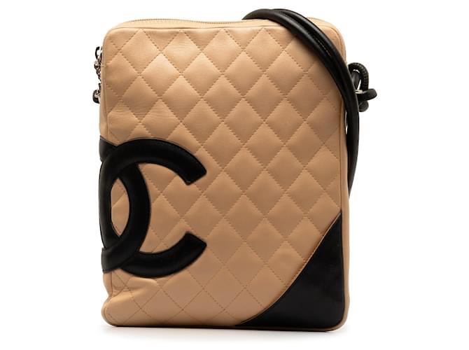 Brown Chanel Lambskin Cambon Ligne Crossbody Leather  ref.1443718