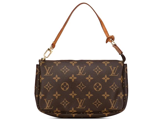 Brown Louis Vuitton Monogram Pochette Accessoires Shoulder Bag Leather  ref.1443725