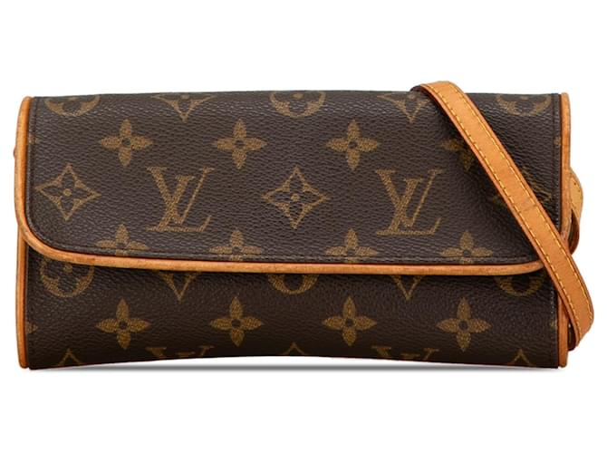 Sac à bandoulière Pochette Twin PM Monogram Louis Vuitton marron Cuir  ref.1443797