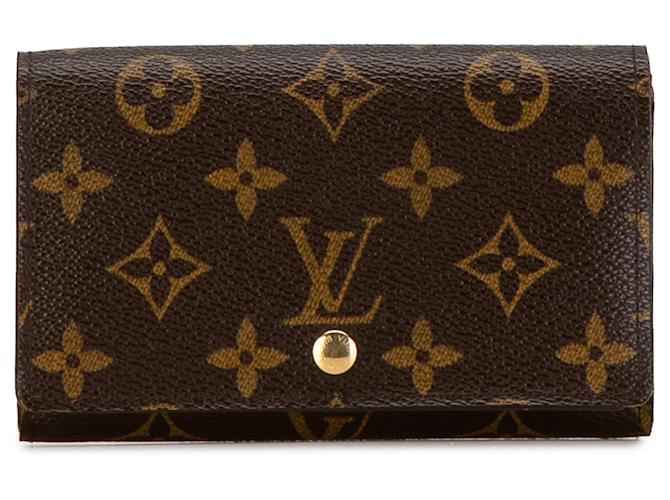 Brown Louis Vuitton Monogram Porte Monnaie Billets Tresor Small Wallets Cloth  ref.1443832