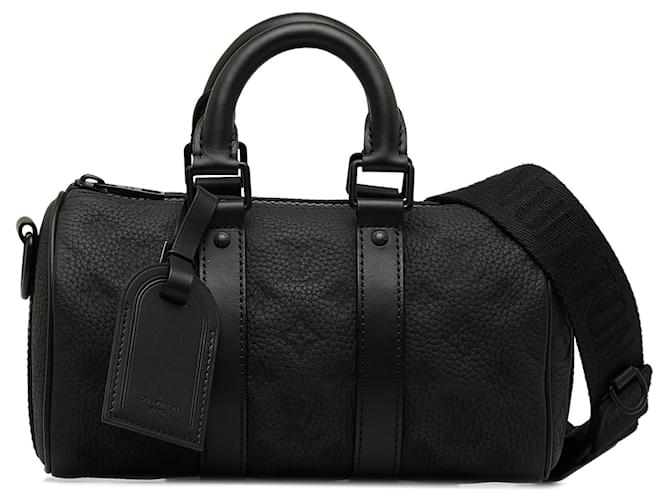 Sac à bandoulière Keepall Bandoulière 25 en Monogram Taurillon noir de Louis Vuitton Cuir  ref.1443846