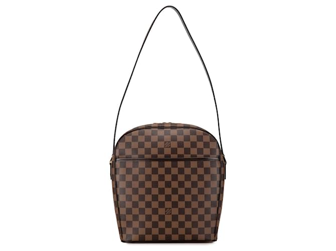 Bolsa de ombro Louis Vuitton Damier Ebene Ipanema GM marrom Couro  ref.1443854