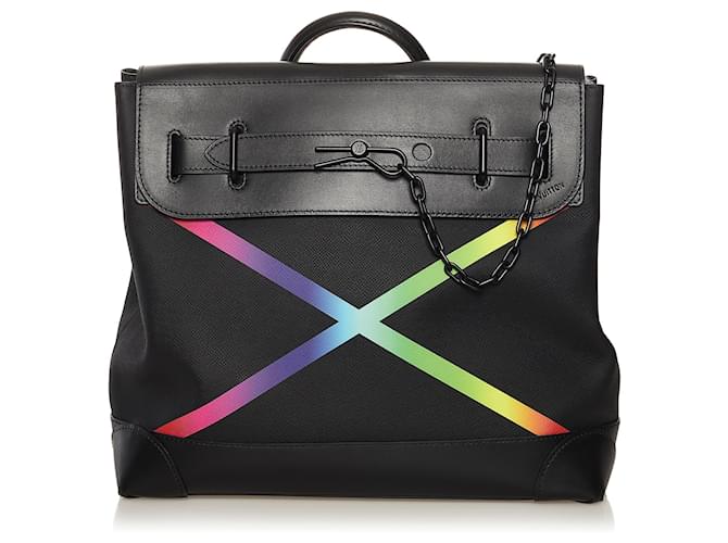 Black Louis Vuitton Taiga Rainbow Steamer PM Satchel Leather  ref.1443873