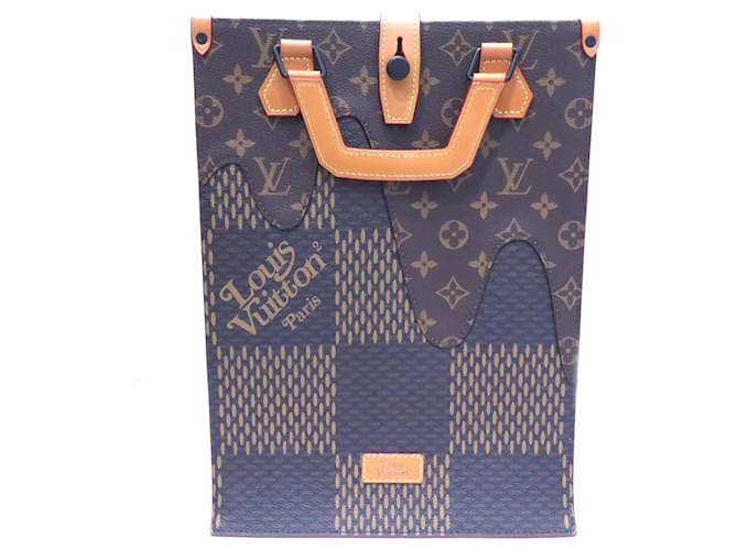 Brown Louis Vuitton x Nigo Giant Damier Ebene Monogram Mini Tote Satchel Leather  ref.1443885