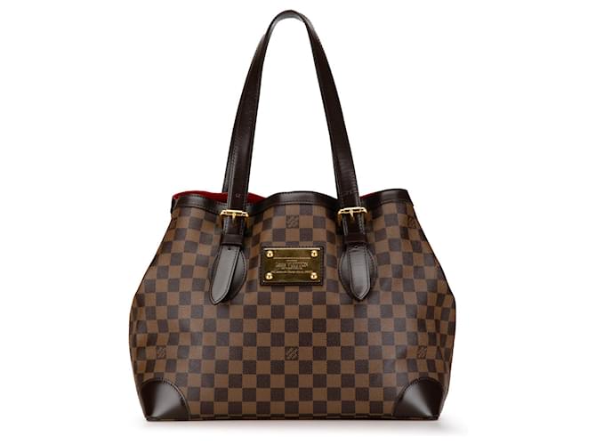 Bolso Tote Hampstead GM Damier Ebene Louis Vuitton marrón Castaño Cuero  ref.1443908