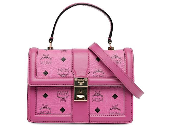 Borsa a tracolla Tracy in Visetos rosa di MCM Pelle  ref.1443918