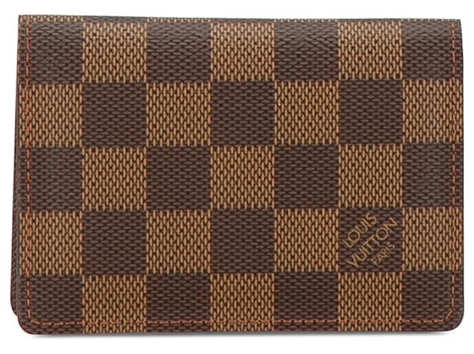 Tarjetero Louis Vuitton Damier Ebene marrón Castaño Lienzo  ref.1443965