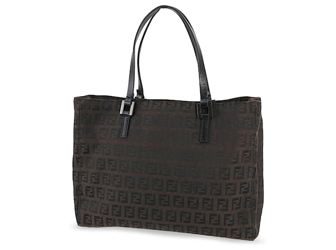 Bolsa tote de lona Zucchino preta da Fendi Preto Couro  ref.1444044