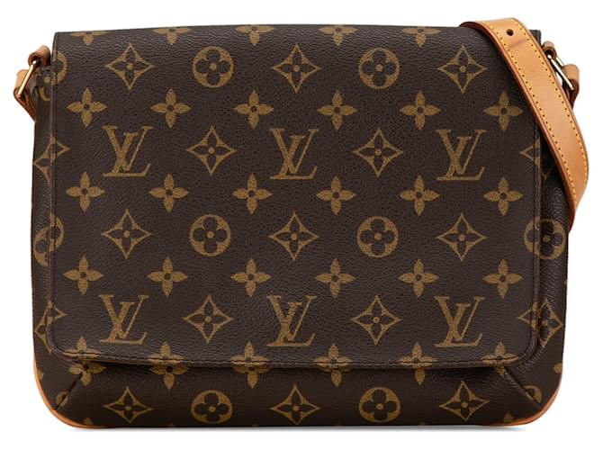 Borsa a spalla Musette Tango con tracolla corta in monogramma Louis Vuitton marrone Pelle  ref.1444048