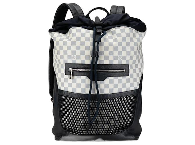 White Louis Vuitton Damier Azur Coastline Matchpoint Backpack Leather  ref.1444079