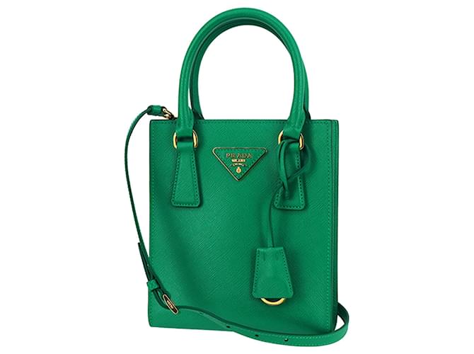 Bolso Saffiano verde de Prada Cuero  ref.1444089