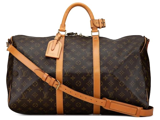 Sac de voyage Keepall Bandoulière 50 Monogram Louis Vuitton marron Cuir  ref.1444105