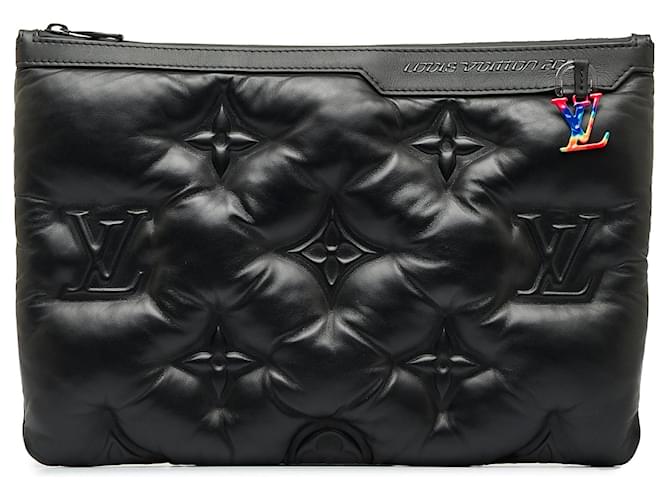 Pochette A4 Puffer Monogram Louis Vuitton nera Nero Pelle  ref.1444132