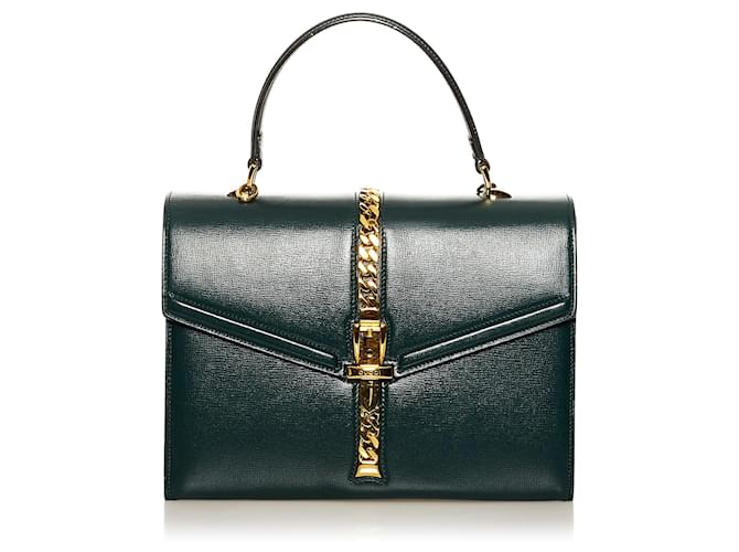 Bolsa de couro Gucci Sylvie 1969 verde  ref.1444148