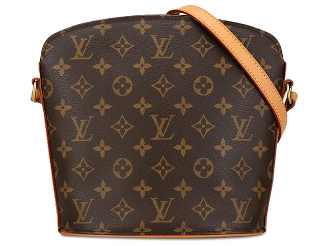 Braune Louis Vuitton Monogram Drouot Umhängetasche Leder  ref.1444192