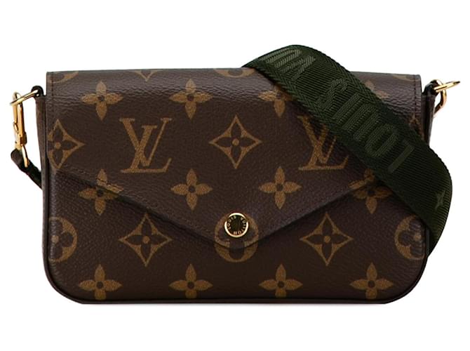 Bolsa transversal Felicie Strap And Go Monograma Louis Vuitton marrom Lona  ref.1444193