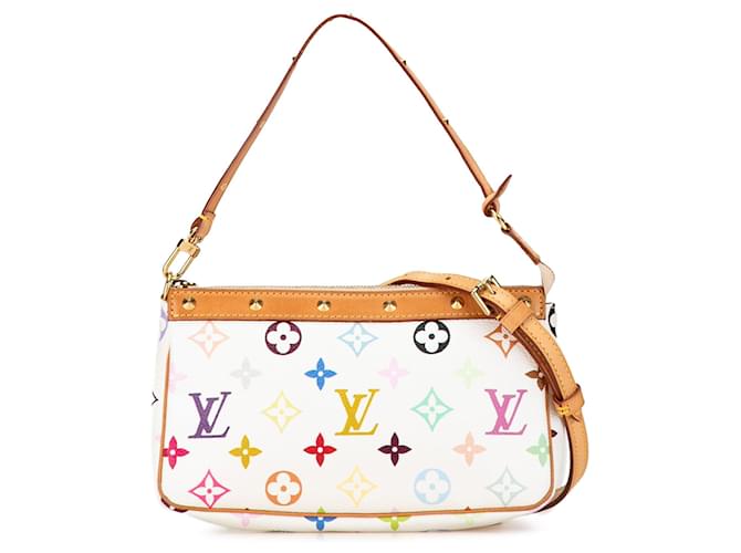 Bolsa de ombro Pochette Accessoires Monogram Multicolore Louis Vuitton branca Branco Couro  ref.1444202