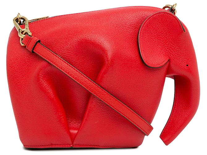 Mini sac à bandoulière éléphant en cuir rouge LOEWE  ref.1444245