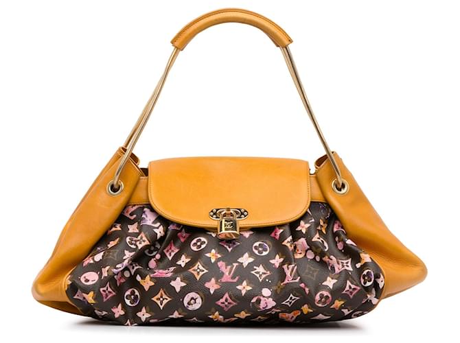 Bolso tote Jamais Monogram Watercolor Aquarelle Louis Vuitton x Richard Prince marrón Castaño Cuero  ref.1444267