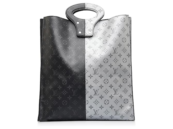 Schwarze Louis Vuitton Monogram Eclipse Nord-Süd Tote Leinwand  ref.1444351