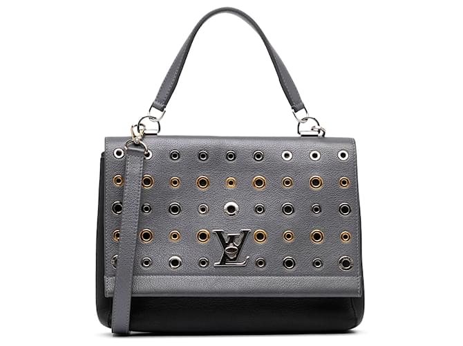 Twist Bolso LockMe II con ojales Louis Vuitton gris Cuero  ref.1444382