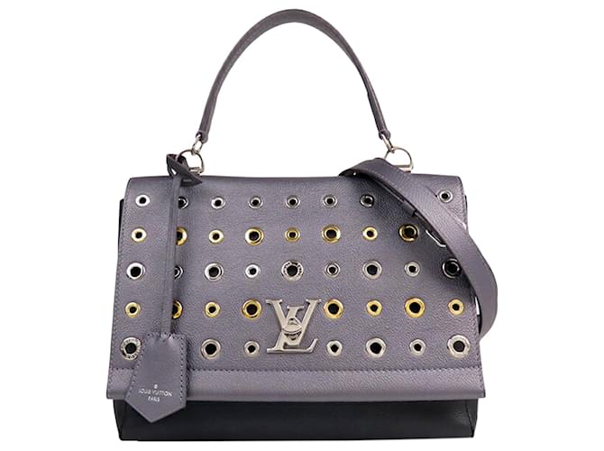 Twist Sac à main LockMe II à œillets Louis Vuitton gris Cuir  ref.1444383