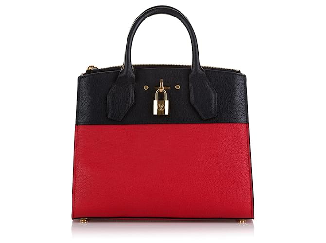 Rote Louis Vuitton City Steamer PM Tasche Leder  ref.1444399