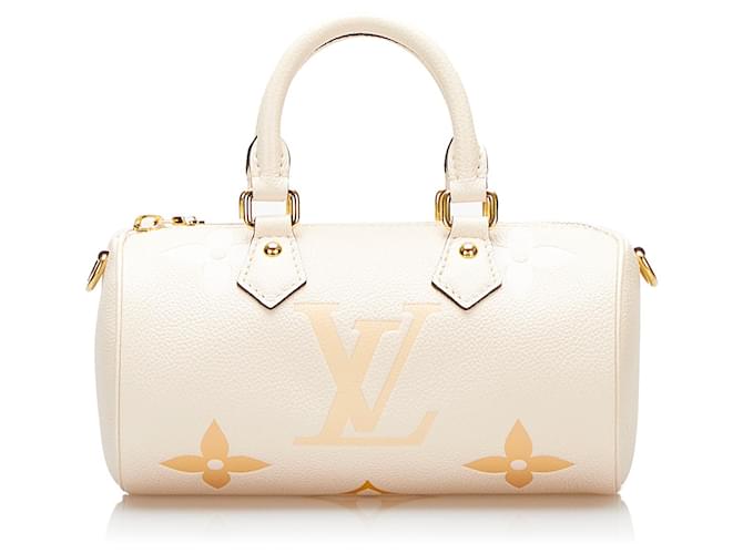 Cream Louis Vuitton Monogram Papillon BB Satchel Leather  ref.1444434