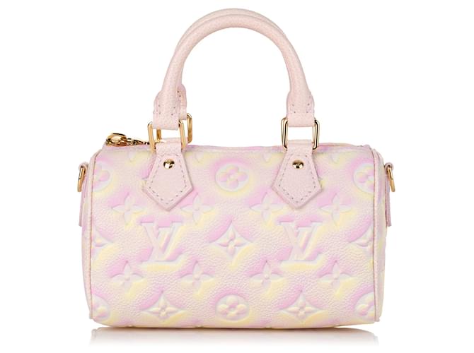 Bolsa Boston Nano Speedy Summer Stardust em Monograma Empreinte rosa da Louis Vuitton Couro  ref.1444443