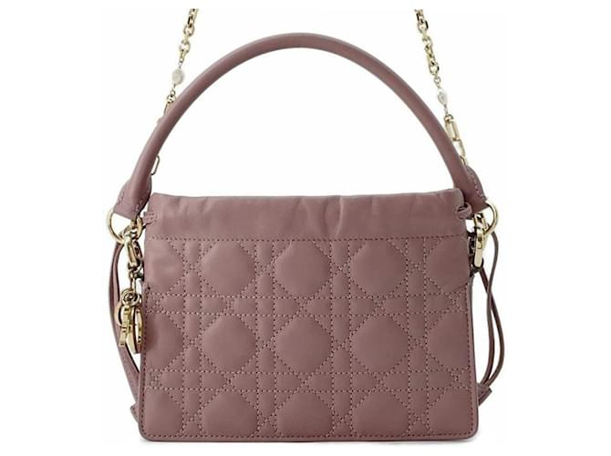 Pink Dior Mini Lambskin Cannage Milly Satchel Leather  ref.1444455