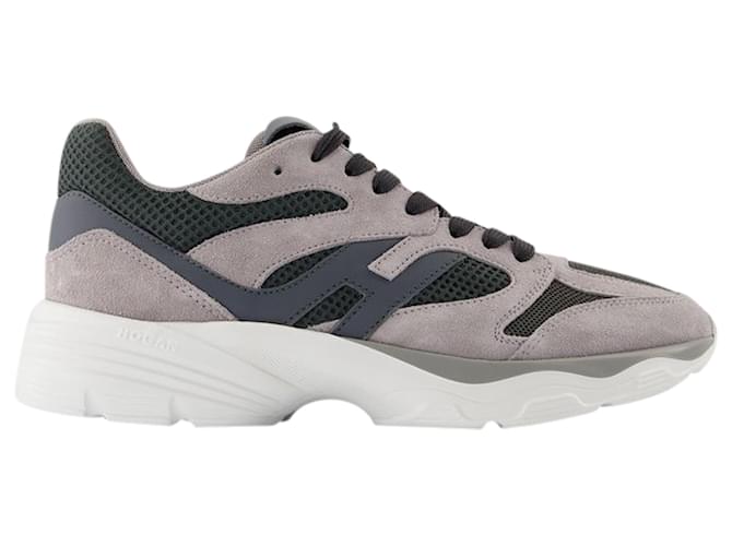 Grey Hogan Zapatillas Zapatillas Allacc Hogan Cuero Gris Becerro