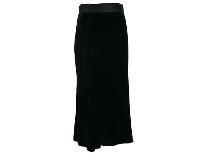 Jupe midi Dolce & Gabbana en velours noir  ref.1444906