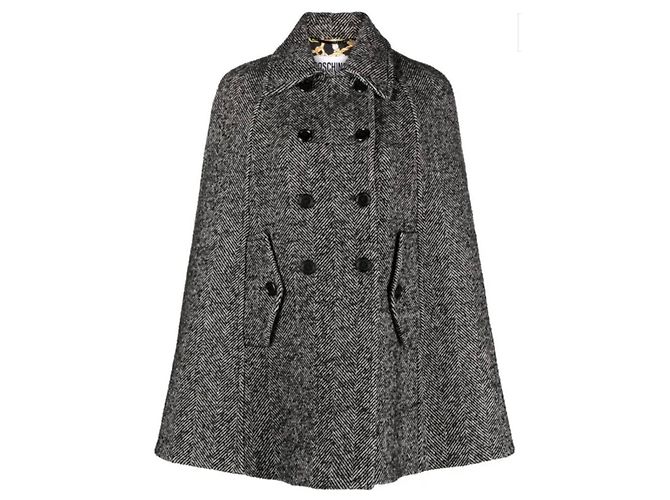 Abrigo Moschino de lana negro oversize